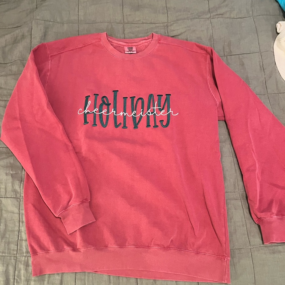 Comfort Color Embroidered Christmas Crewneck - Holiday Cheermeister (Grinch)